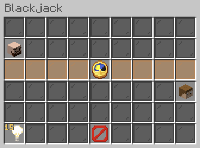 Menu du jeu Blackjack du Casino